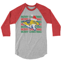 Load image into Gallery viewer, Merry Christmas Tigers 3/4 sleeve raglan shirt
