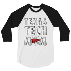 Texas Tech Mom 3/4 sleeve raglan shirt