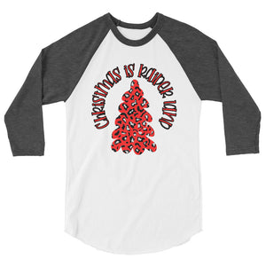 Christmas in Raider Land 3/4 sleeve raglan shirt