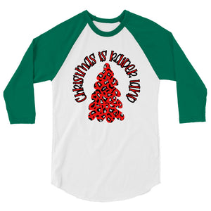 Christmas in Raider Land 3/4 sleeve raglan shirt