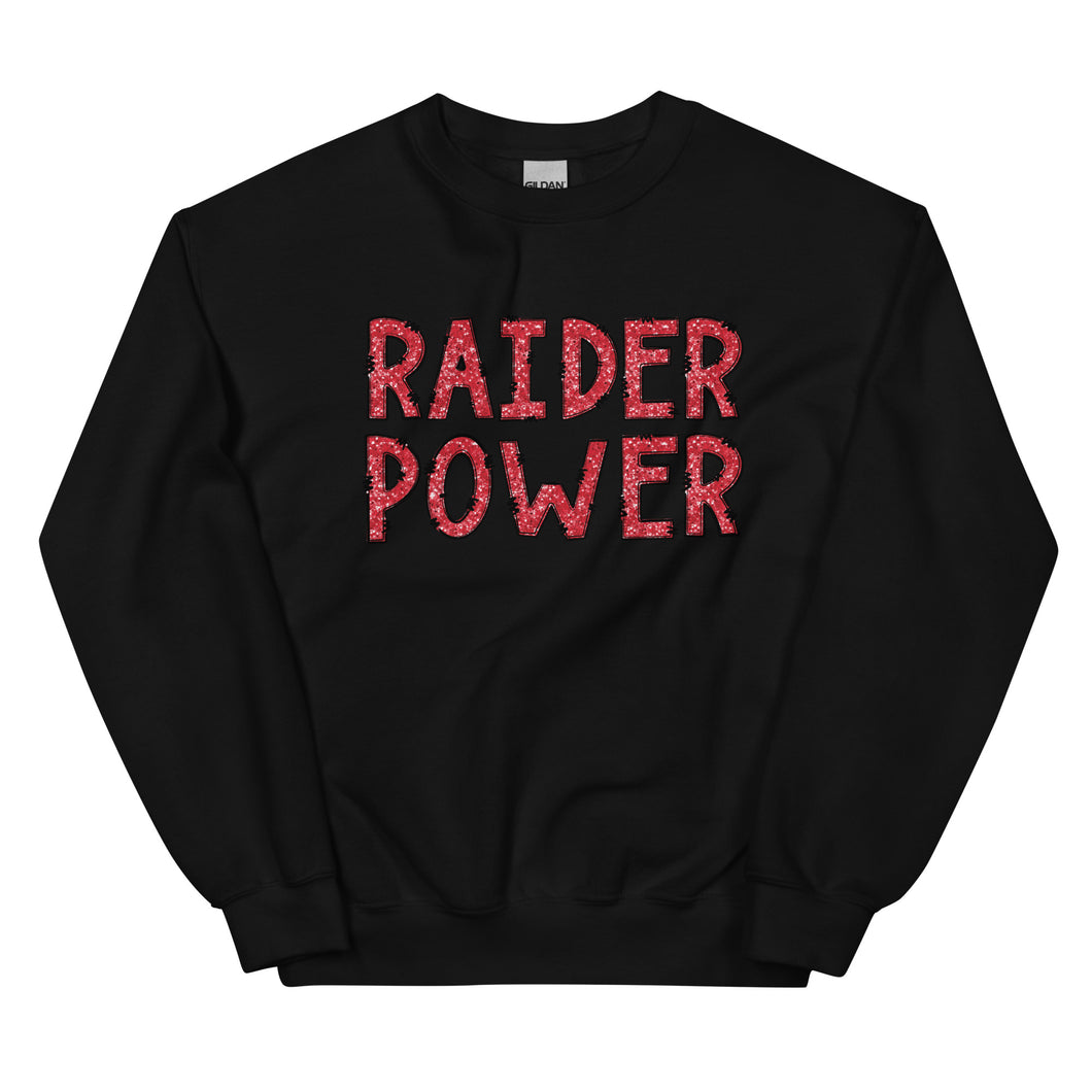 Raider Power Faux Glitter Letters Unisex Sweatshirt