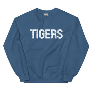 Distressed Tigers White Font Unisex Sweatshirt
