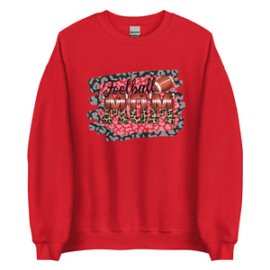 Football Mom Red and Black Leopard Unisex Sweatshirt