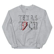 Load image into Gallery viewer, Texas Tech Black Bolt Font Unisex Sweatshirt
