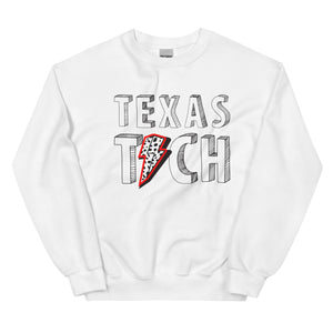 Texas Tech Black Bolt Font Unisex Sweatshirt