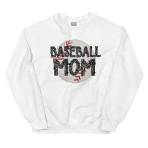 Baseball Mom Faux Glitter Letters Unisex Sweatshirt