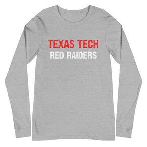 Distressed Texas Tech Red Raiders Unisex Long Sleeve Tee