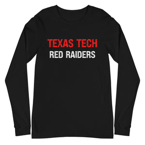 Distressed Texas Tech Red Raiders Unisex Long Sleeve Tee