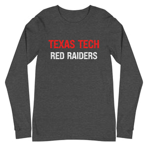 Distressed Texas Tech Red Raiders Unisex Long Sleeve Tee