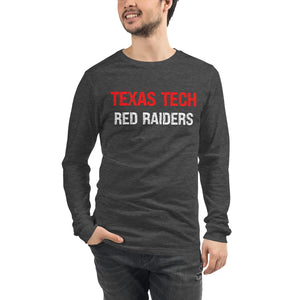 Distressed Texas Tech Red Raiders Unisex Long Sleeve Tee