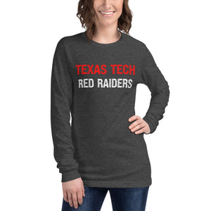 Distressed Texas Tech Red Raiders Unisex Long Sleeve Tee