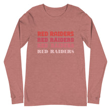 Load image into Gallery viewer, Multi Red Raiders Font Bella Canvas Unisex Long Sleeve Tee
