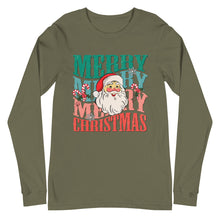 Load image into Gallery viewer, Merry Christmas Santa Head Unisex Long Sleeve Tee
