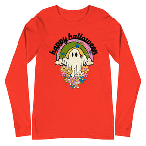 Retro Happy Halloween Unisex Long Sleeve Tee