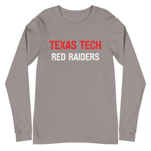 Distressed Texas Tech Red Raiders Unisex Long Sleeve Tee