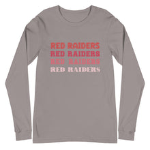 Load image into Gallery viewer, Multi Red Raiders Font Bella Canvas Unisex Long Sleeve Tee
