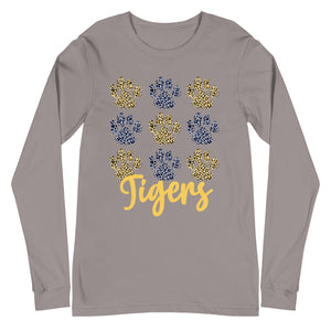 Spotted Tiger Paws Bella Canvas Unisex Long Sleeve Tee