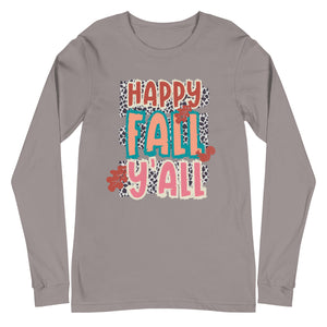 Happy Fall Y'all Bella Canvas Unisex Long Sleeve Tee