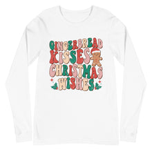 Load image into Gallery viewer, Gingerbread Kisses Christmas Wishes Bella Canvas Unisex Long Sleeve Tee

