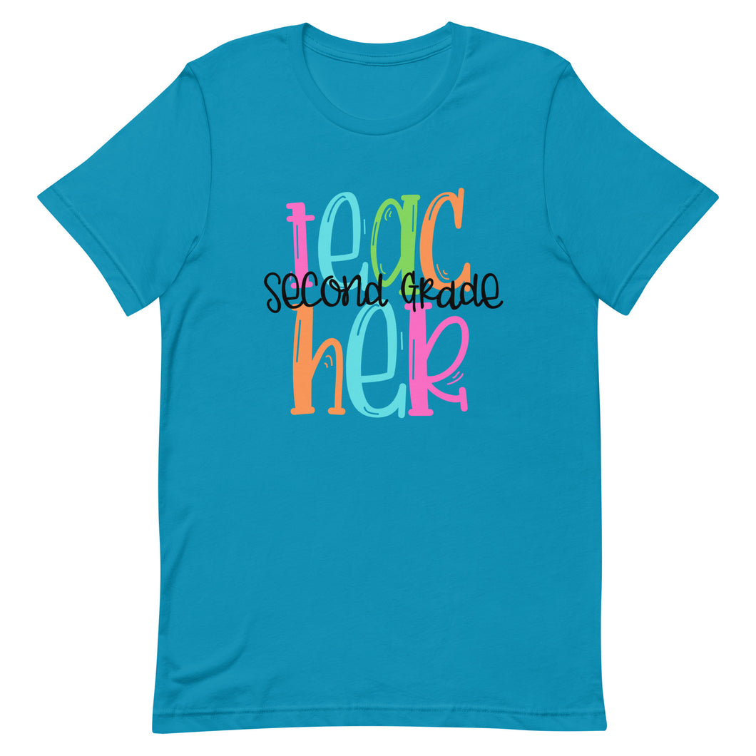 Second Grade Colorful Bella Canvas Unisex t-shirt