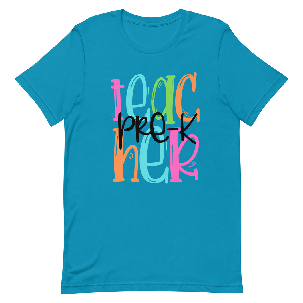 Pre-K Teacher Colorful Bella Canvas Unisex t-shirt