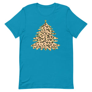 Faux Glitter Leopard Christmas Tree Unisex t-shirt