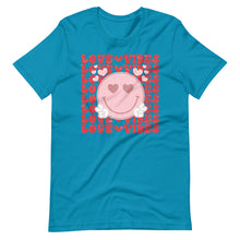 Load image into Gallery viewer, Love Vibes Smiley Bella Canvas Unisex t-shirt
