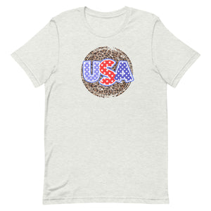 Leopard USA Patriotic Star Circle Short-sleeve unisex t-shirt