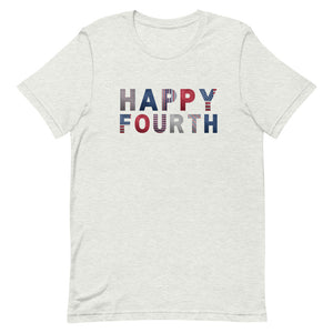 Happy Fourth Faux Glitter Look Bella Canvas Short-sleeve unisex t-shirt