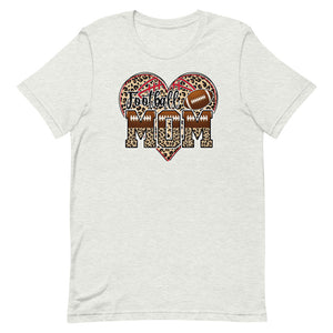 Football Mom Leopard Heart Bella Canvas Unisex t-shirt