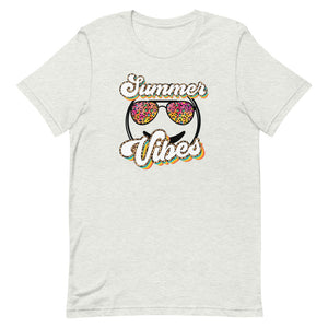 Summer Vibes Smiley Face Sunglasses Bella Canvas Unisex t-shirt