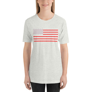 Baseball Laces American Flag Unisex t-shirt