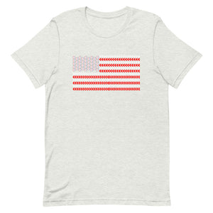 Baseball Laces American Flag Unisex t-shirt