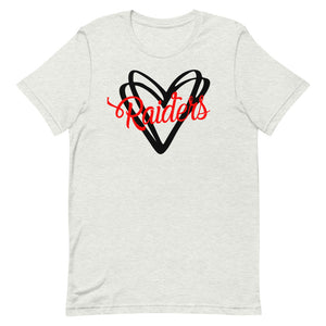 Raiders Double Heart Bella Canvas Unisex t-shirt