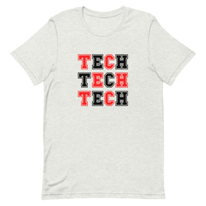 Tech Varsity Red and Black Bella Canvas Unisex t-shirt