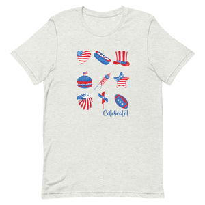 Celebrate Fourth of July Nine Images Bella Canvas Unisex t-shirt