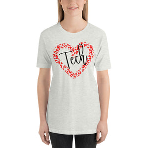 Texas Tech Leopard Heart Bella Canvas Unisex t-shirt