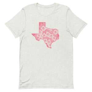 Pink Floral Texas Bella Canvas Unisex t-shirt