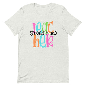 Second Grade Colorful Bella Canvas Unisex t-shirt