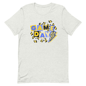 Game Day Blue and Yellow Eclectic Bella Canvas Unisex t-shirt