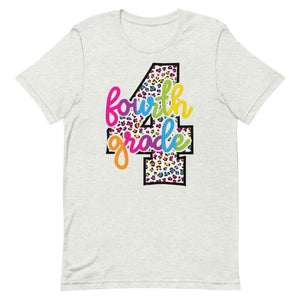 Fourth Grade Colorful Leopard Bella Canvas Unisex t-shirt