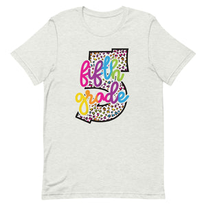 Fifth Grade Colorful Leopard Bella Canvas  Unisex t-shirt