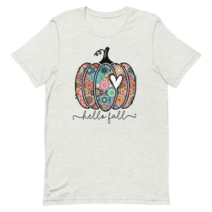 Hello Fall Pretty Pumpkin Unisex t-shirt