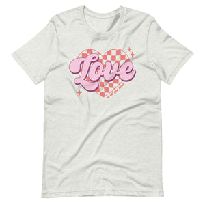 Retro Heart Love is all you need Bella Canvas Unisex t-shirt