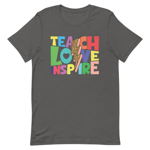 Colorful Teach Love Inspire Bella Canvas Unisex t-shirt