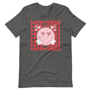 Love Vibes Smiley Bella Canvas Unisex t-shirt