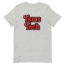 Load image into Gallery viewer, Retro Leopard Texas Tech Font Bella Canvas Short-sleeve unisex t-shirt
