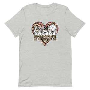 Volleyball Mom Leopard Heart Bella Canvas Unisex t-shirt