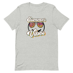 Summer Vibes Smiley Face Sunglasses Bella Canvas Unisex t-shirt