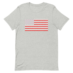 Baseball Laces American Flag Unisex t-shirt